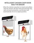 Anti-pinch auto-reverse roll-up chicken door in rain