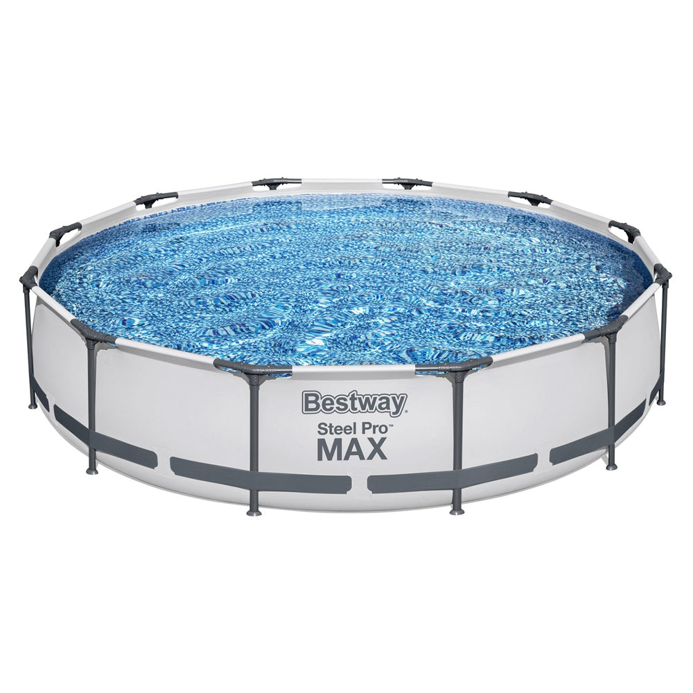 Above Ground Swimming Pool with Filter Pump White - Pets Gear