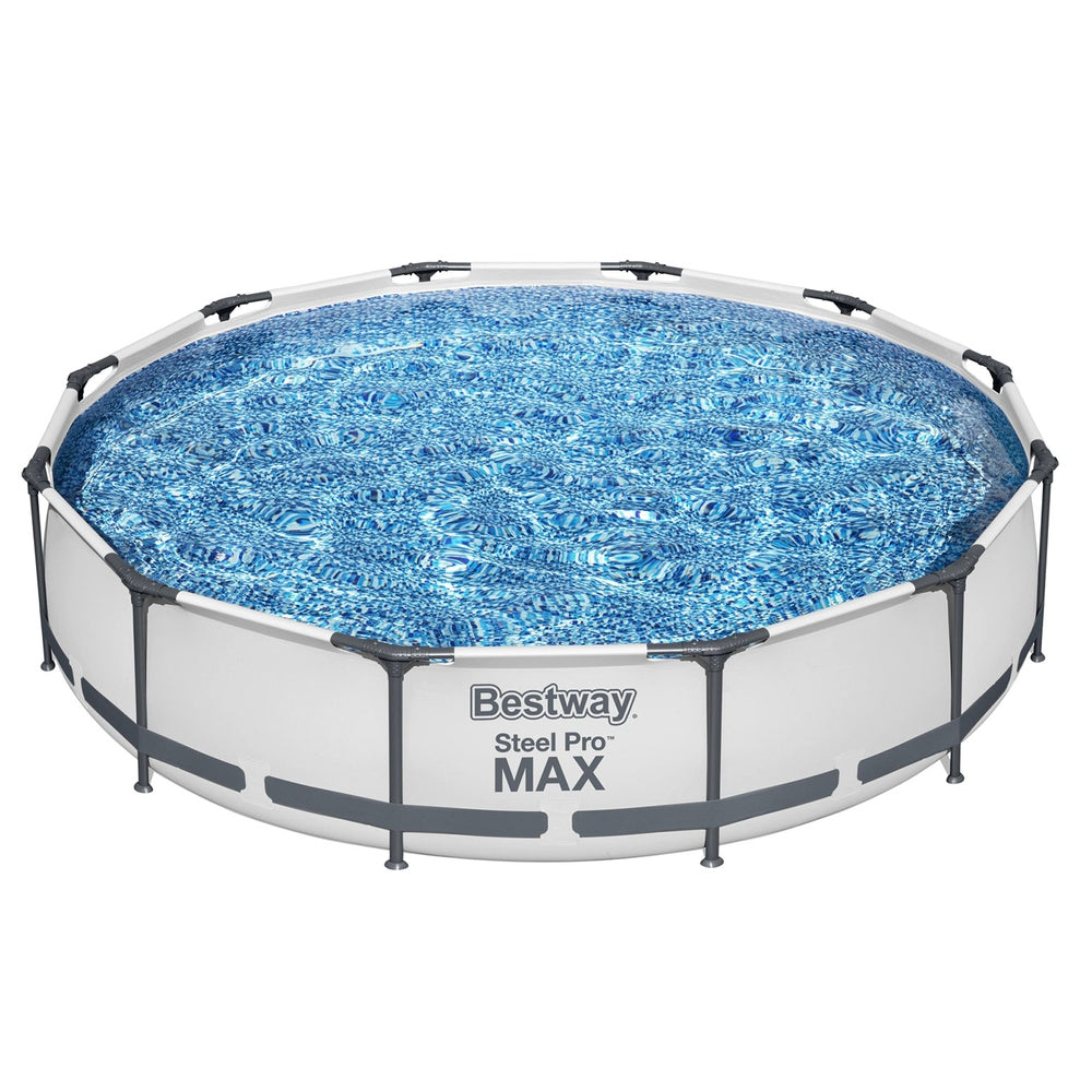 Above Ground Swimming Pool with Filter Pump White - Pets Gear