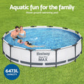 Above Ground Swimming Pool with Filter Pump White - Pets Gear