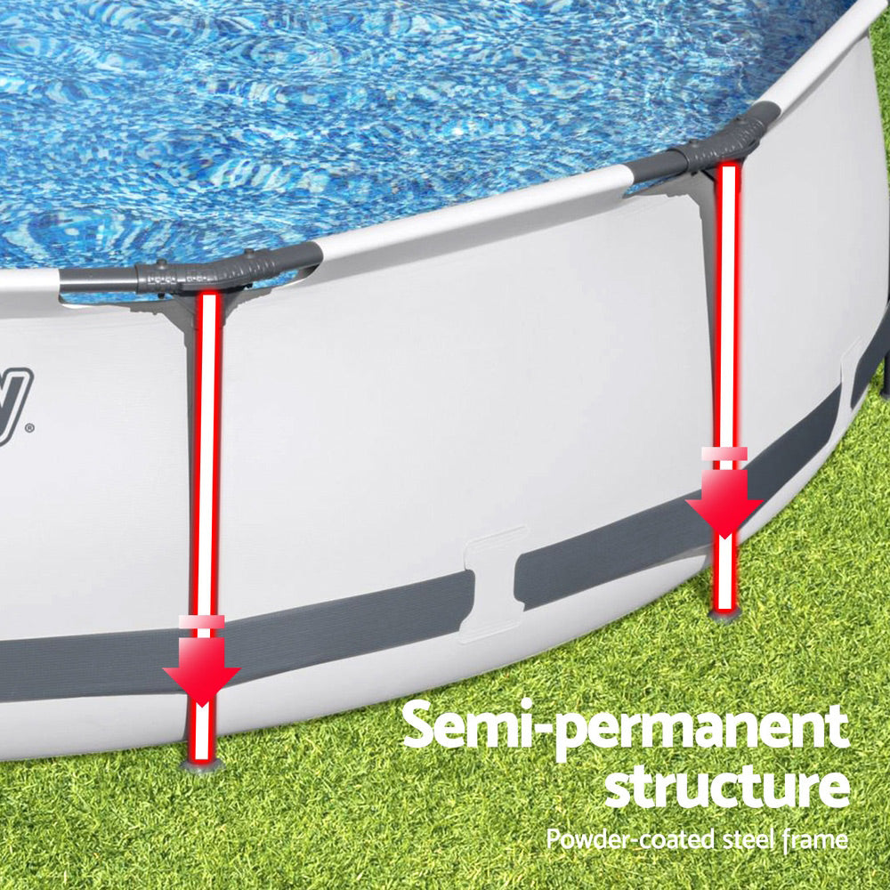 Above Ground Swimming Pool with Filter Pump White - Pets Gear