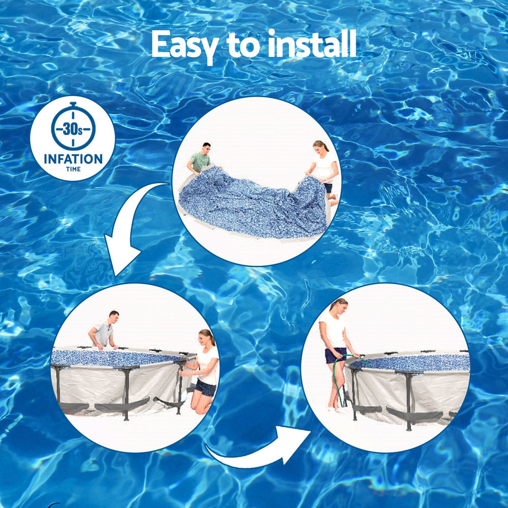 Above Ground Swimming Pool with Filter Pump White - Pets Gear