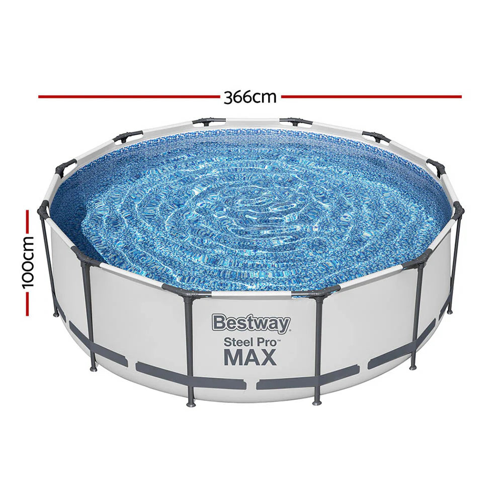 Above Ground Swimming Pool with Filter Pump White - Pets Gear