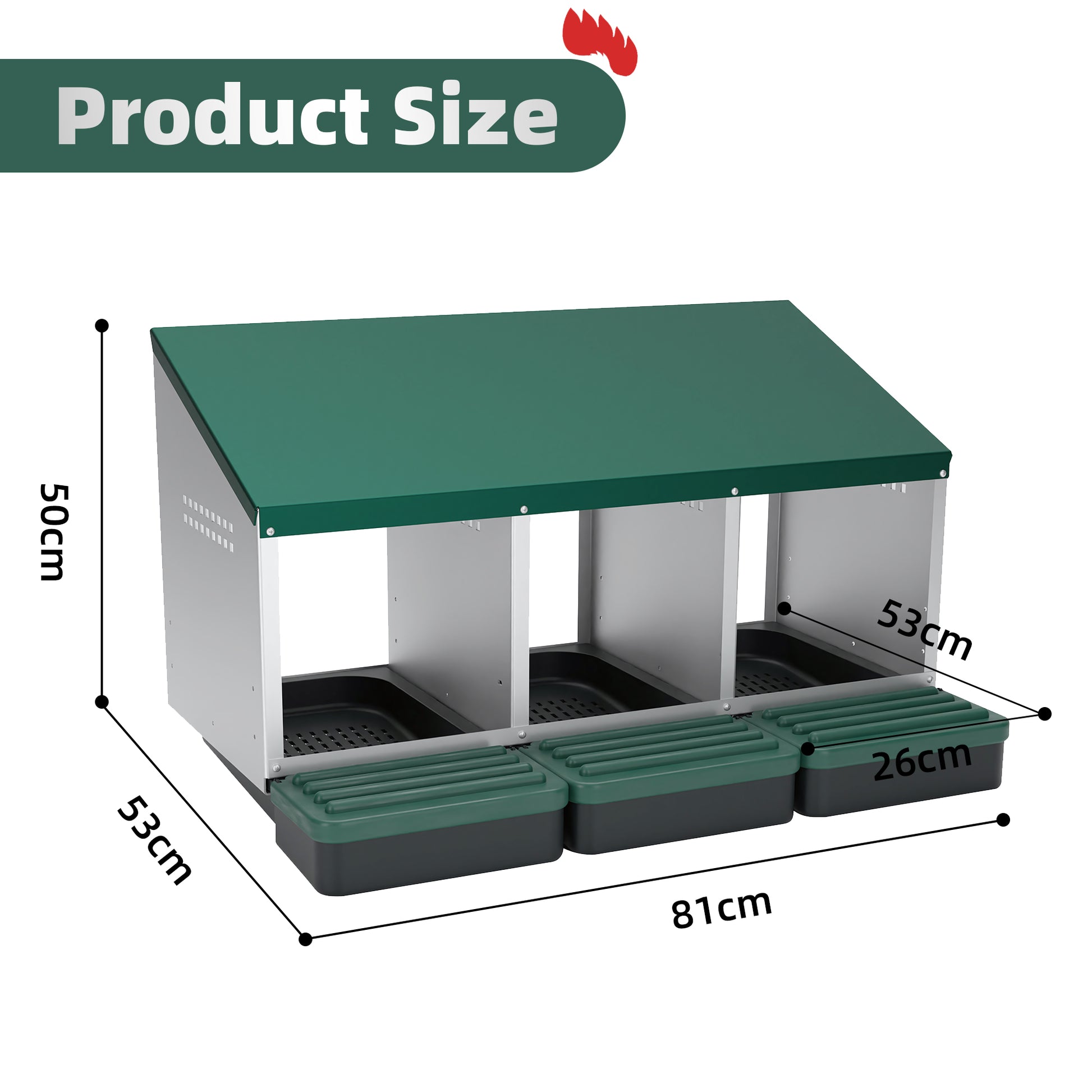 Chicken Nest Box size 3 hole
