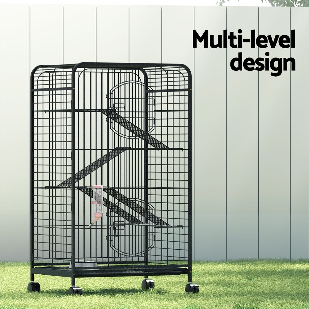 Ferret Cage With Wheels Pull Out Tray 4 Level 110cm