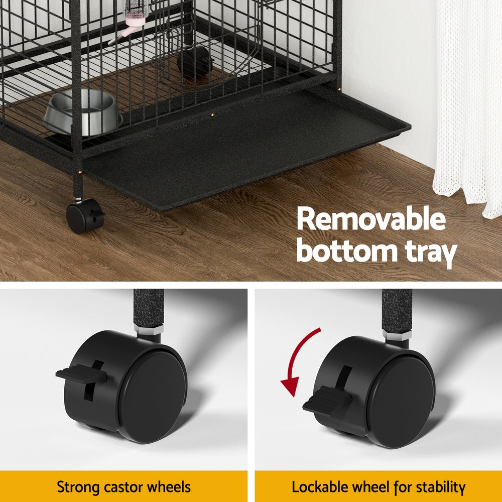 Ferret Cage With Wheels Pull Out Tray 4 Level 110cm
