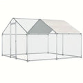 Metal Chicken Cage Galvanised Steel 4m x 3M left view