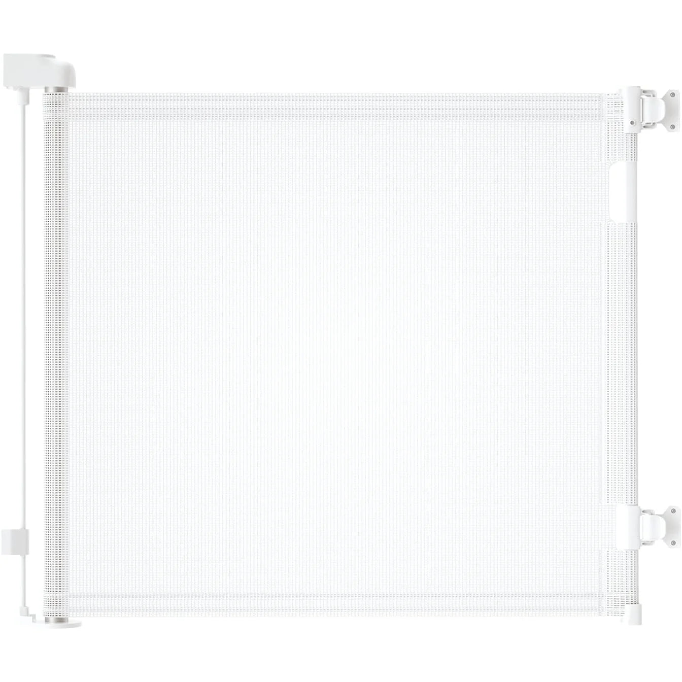 Retractable mesh pet gate with step-by-step installation guide included