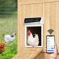 Solar automatic chicken coop door closing at dusk; hens safe inside