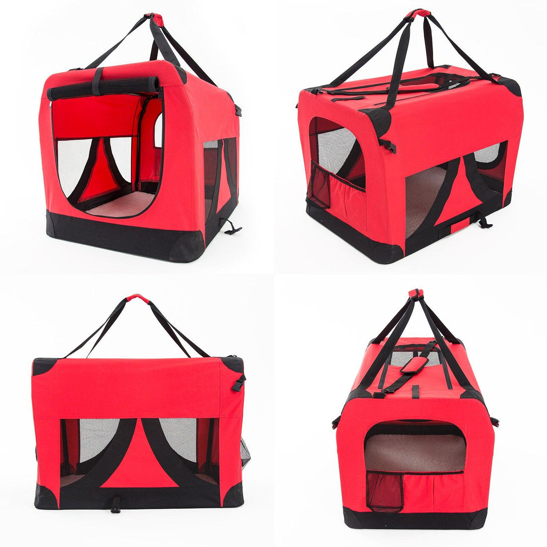 Portable Soft Dog Crate Carrier - RED - Pets Gear