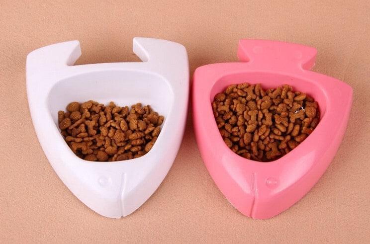 2 x Medium Pet Plastic Rabbit Dog Feeding Bowls Cat Rabbit Guinea Pig Feeder - Pets Gear