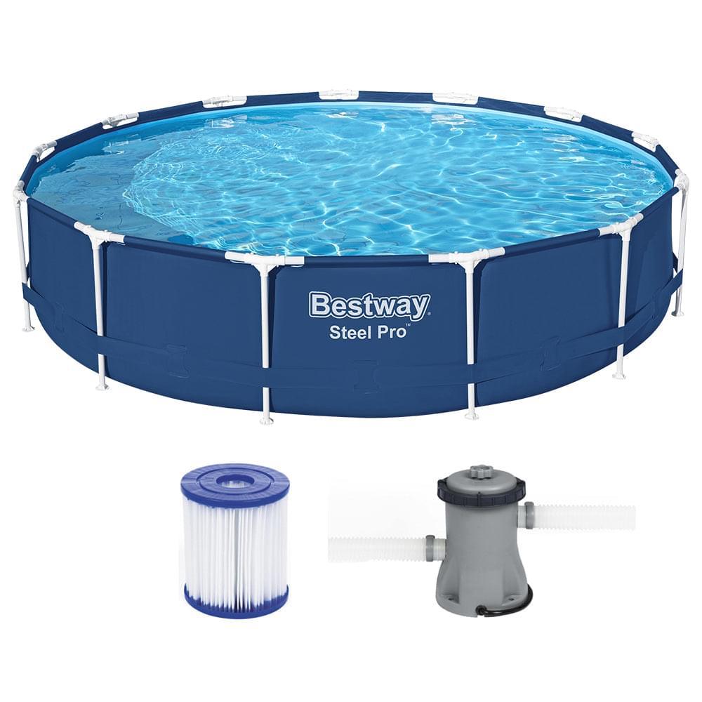 Above Ground Swimming Pool with Filter Pump 396cm X 84cm - Pets Gear