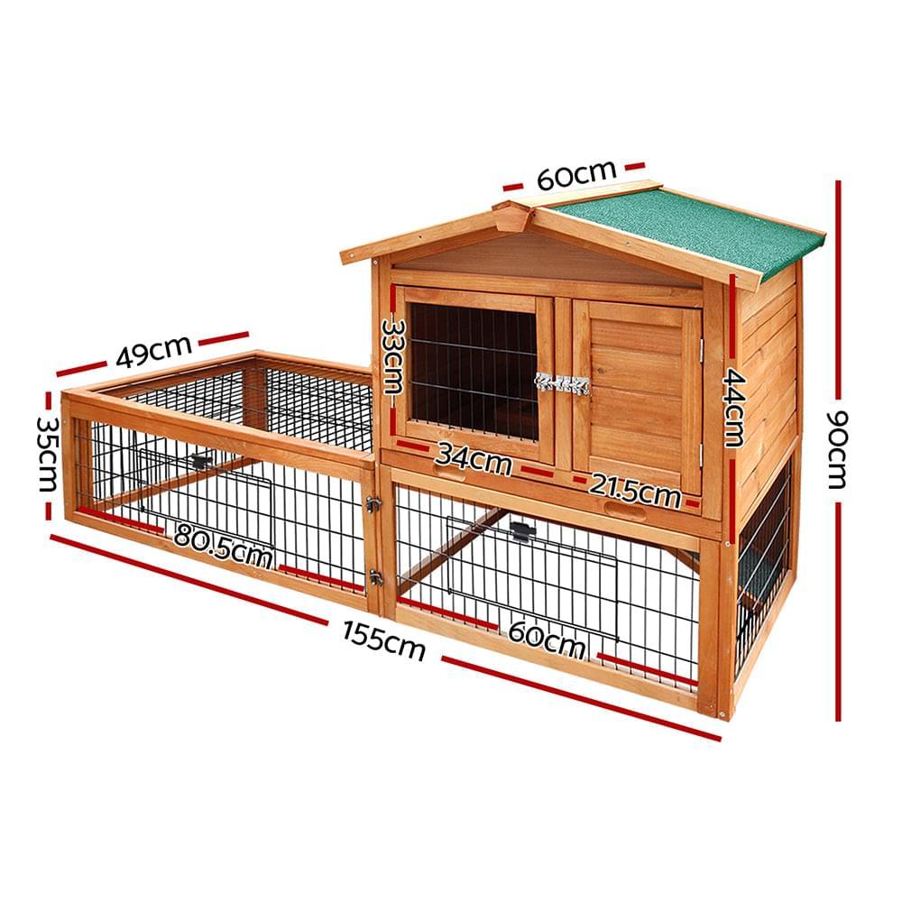 Chicken Coop 155cm Tall Wooden Pet Hutch - Pets Gear
