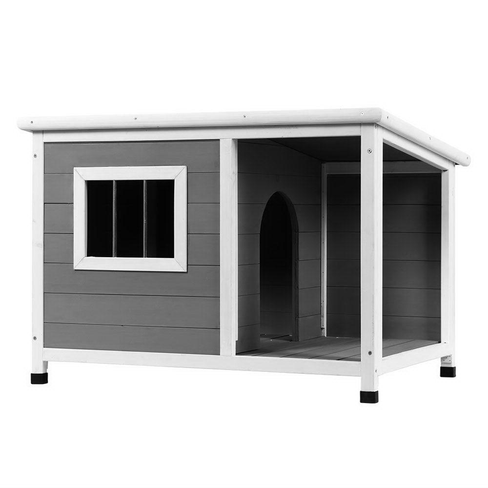 i.Pet Dog Kennel House Large Wooden Outdoor Pet Kennels Indoor Puppy Cabin Log - Pets Gear
