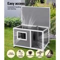 i.Pet Dog Kennel House Large Wooden Outdoor Pet Kennels Indoor Puppy Cabin Log - Pets Gear