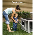 i.Pet Dog Kennel House Large Wooden Outdoor Pet Kennels Indoor Puppy Cabin Log - Pets Gear