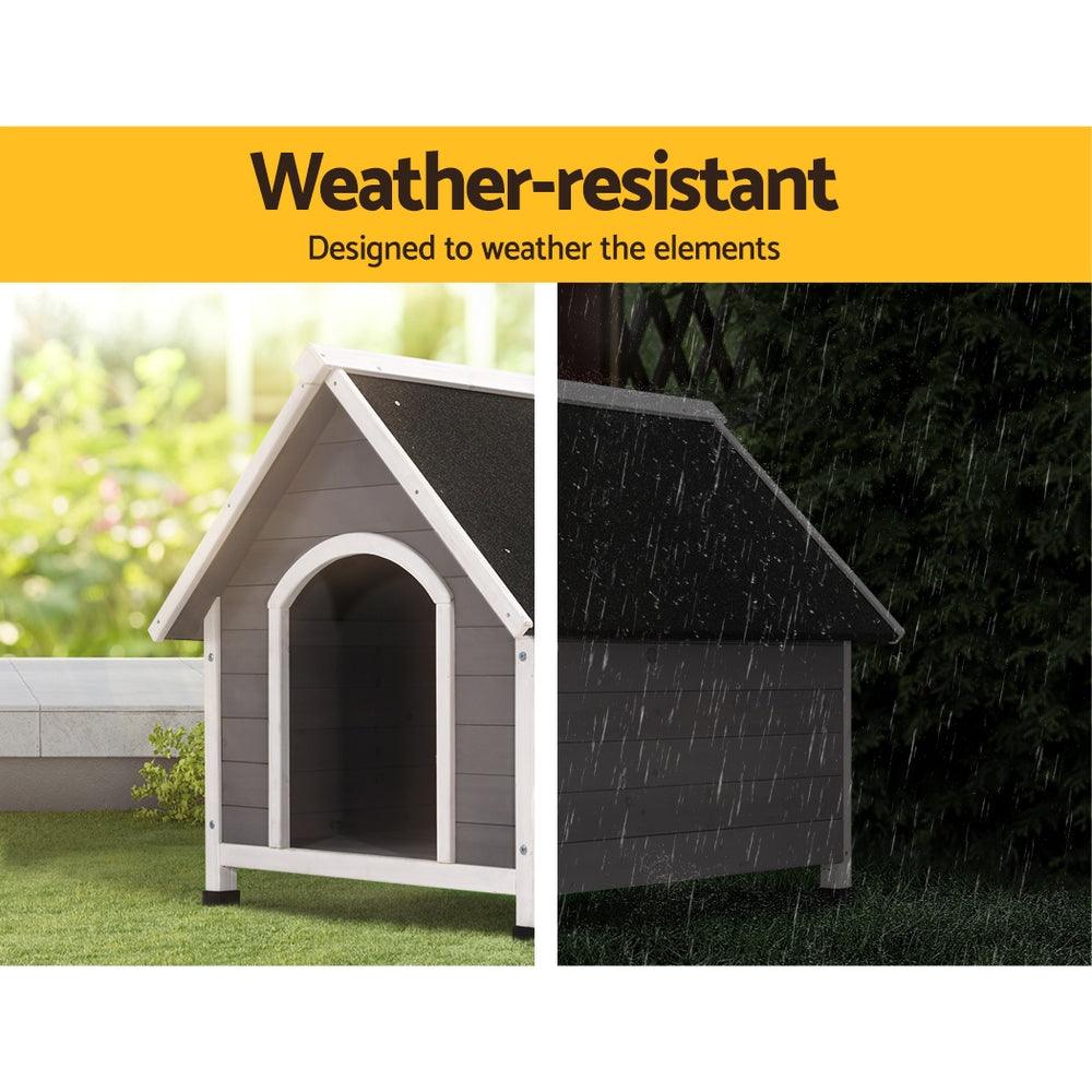 i.Pet Dog Kennel Outdoor Wooden Indoor Puppy Pet House Weatherproof XL Large - Pets Gear