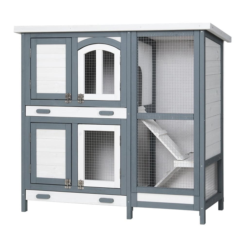 Large Rabbit Hutch Wooden House - Pets Gear