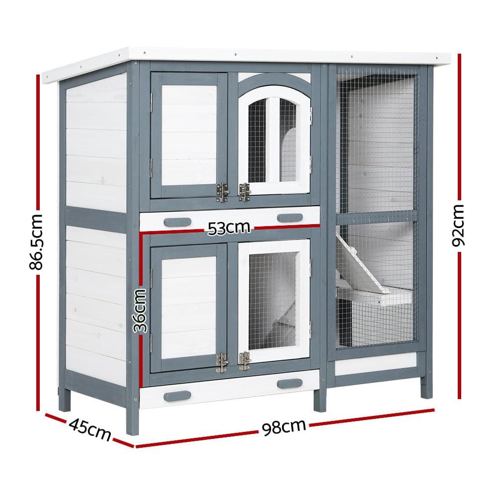 Large Rabbit Hutch Wooden House - Pets Gear