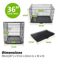 Paw Mate Wire Dog Cage Foldable Crate Kennel 36in withTray + Cushion Mat Combo - Pets Gear