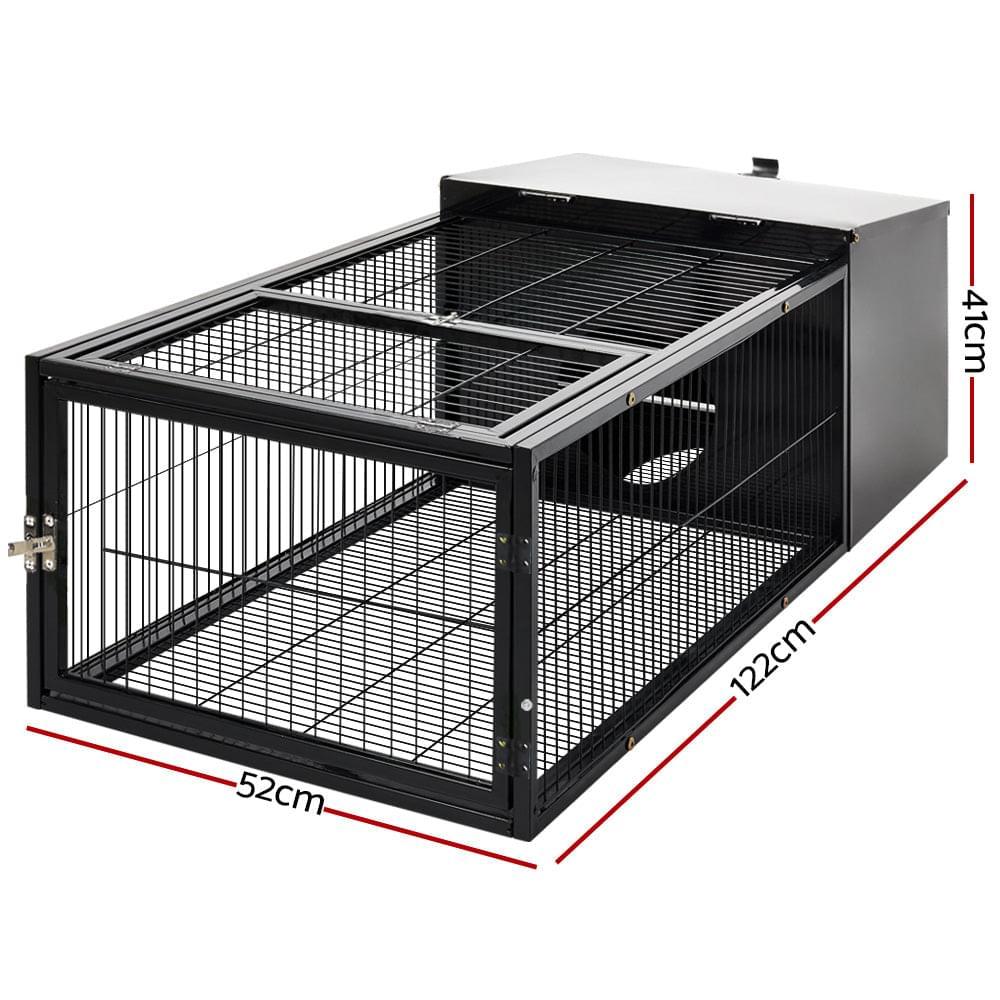 Rabbit Cage Hutch Cages Indoor Outdoor Hamster Enclosure Pet Metal Carrier 122CM Length - Pets Gear