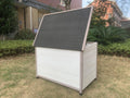 YES4PETS XL Timber Pet Dog Kennel House Puppy Wooden Timber Cabin With Stripe White - Pets Gear
