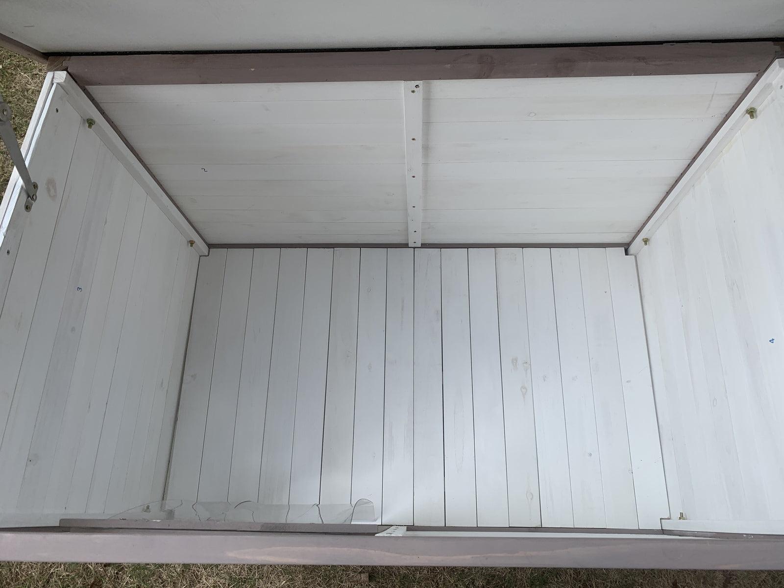 YES4PETS XL Timber Pet Dog Kennel House Puppy Wooden Timber Cabin With Stripe White - Pets Gear