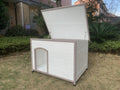 YES4PETS XXL Timber Pet Dog Kennel House Puppy Wooden Timber Cabin With Stripe White - Pets Gear