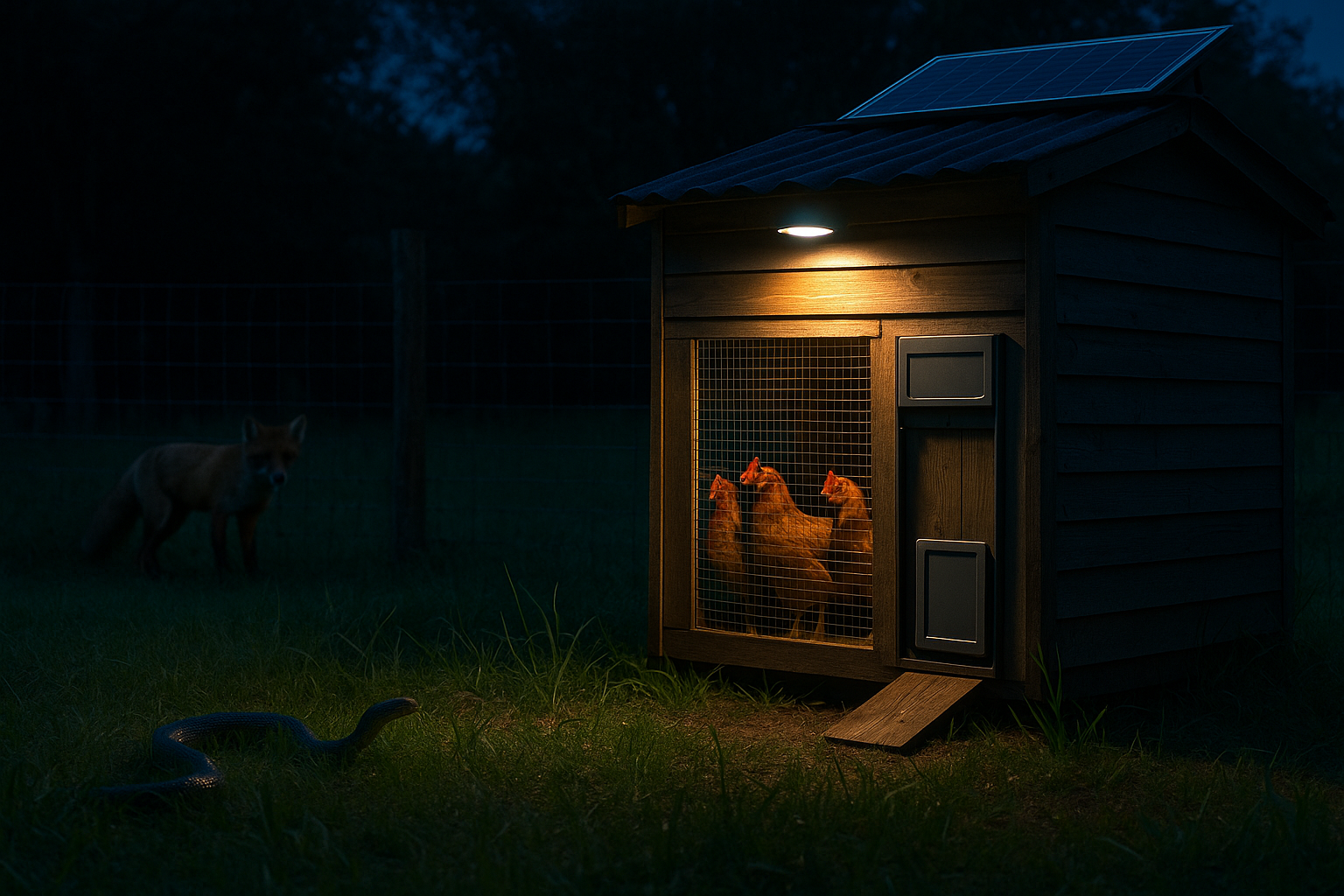 Protect Chickens from Foxes & Snakes While You Sleep
