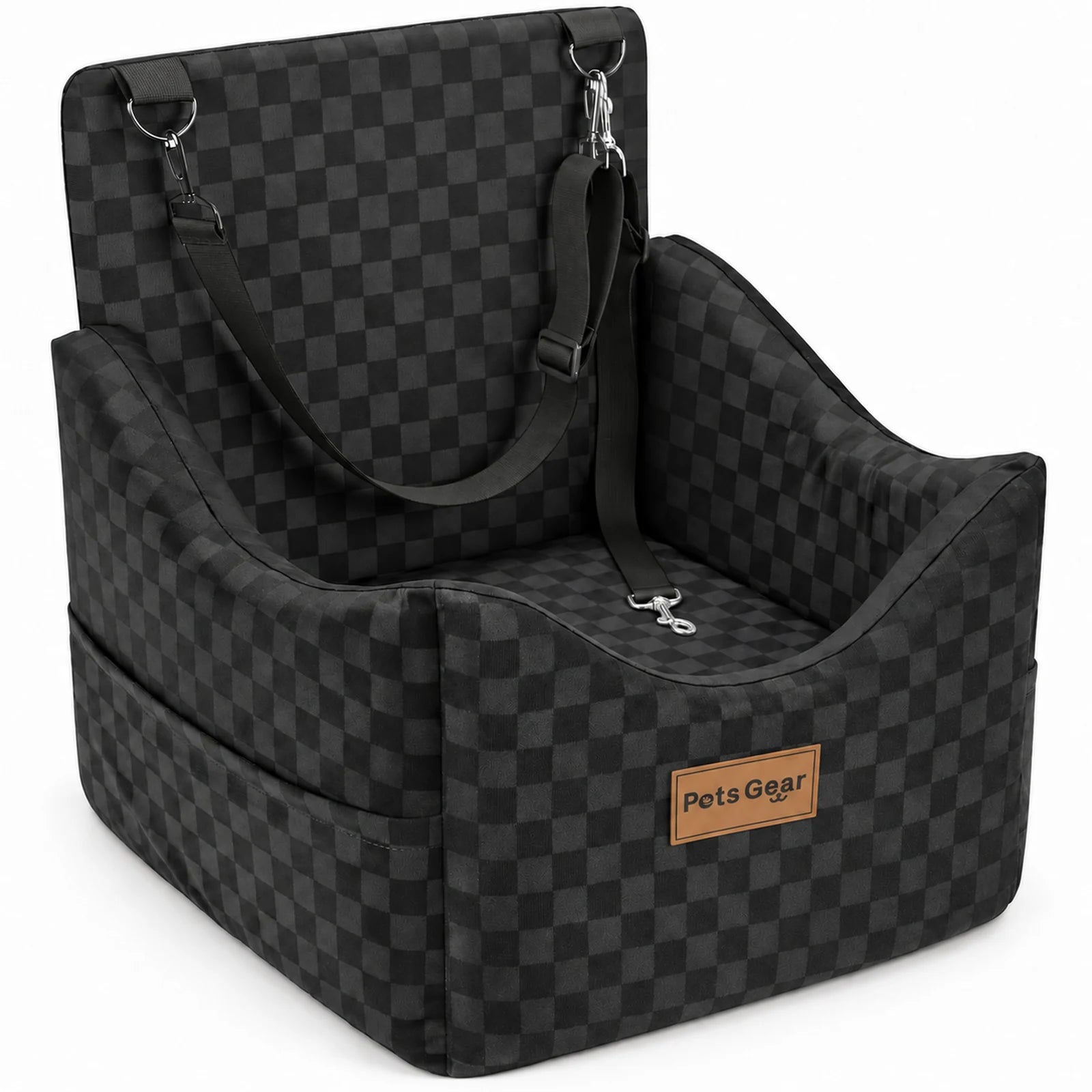 Pets Gear medium black dog car booster seat on a white background