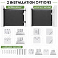 Retractable pet gate screw mount and adhesive mount installation options