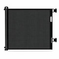 Black adjustable retractable mesh pet gate product view
