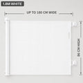 1.8m white retractable pet gate dimensions 180cm wide and 86cm high