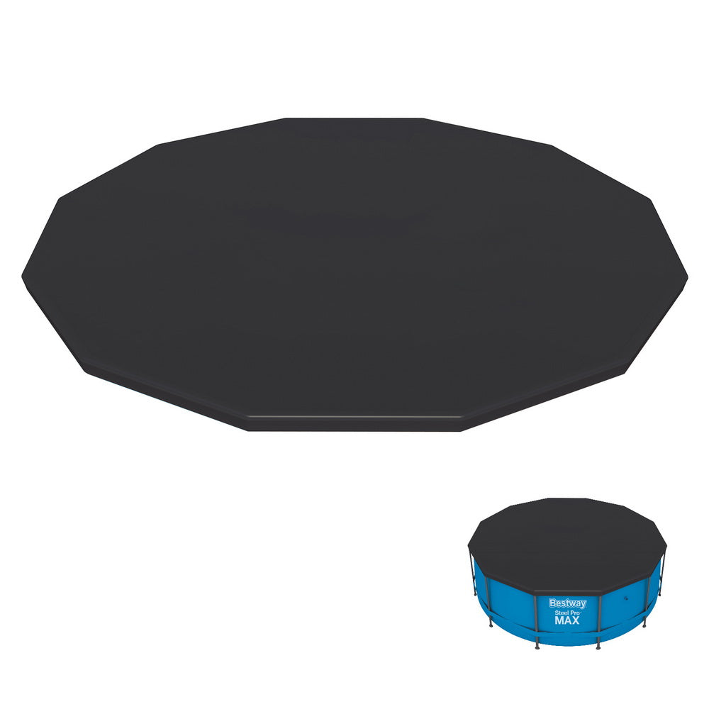 Pool Cover Fits Bestway 3.66m/12ft Round Swimming Pool PVC Blanket 3.7m - Pets Gear