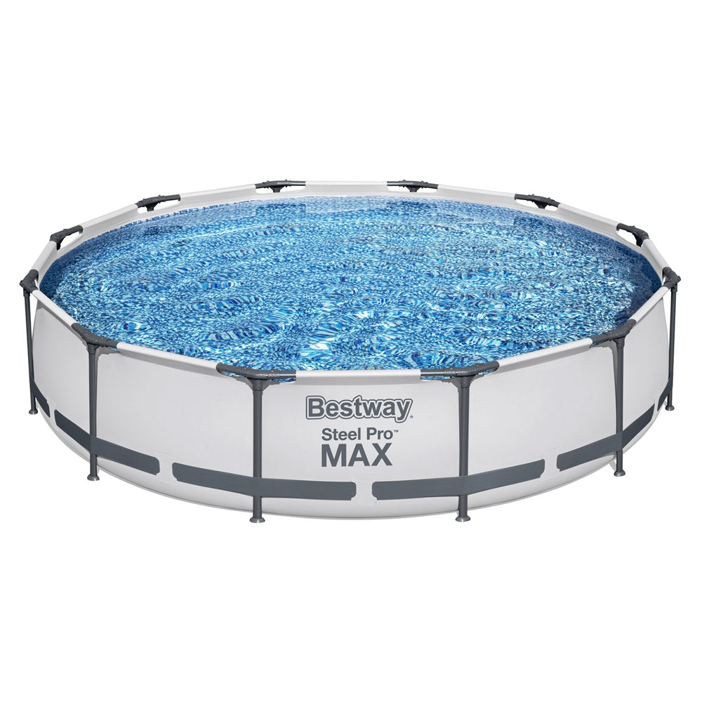 Above Ground Swimming Pool with Filter Pump White - Pets Gear