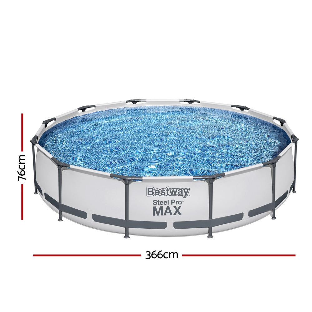 Above Ground Swimming Pool with Filter Pump White - Pets Gear