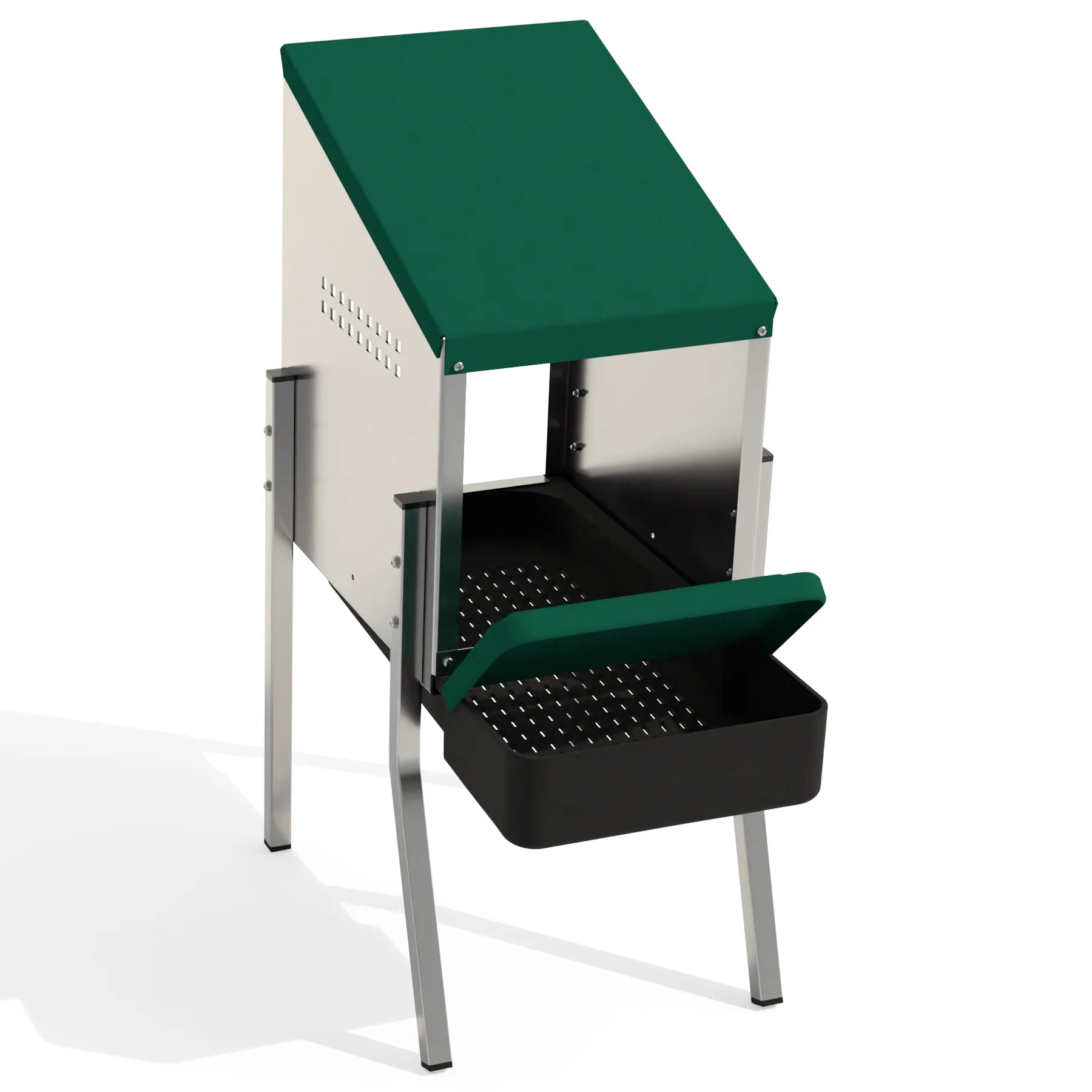 Chicken Rollaway Nesting Box Elevated 1 Compartment Green