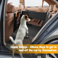 Dog entering car seat through side zipper ramp