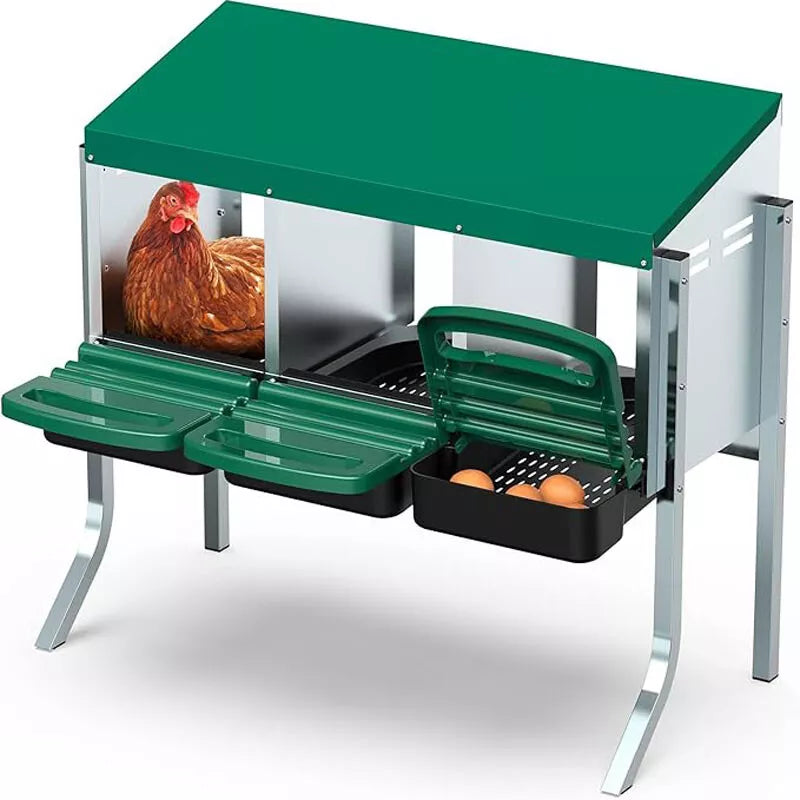 Elevated chicken nesting boxes