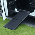 Non-slip dog ramp for car side entry in use, wide ramp for safe pet loading