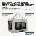 Pet carrier with features highlighted on a white background