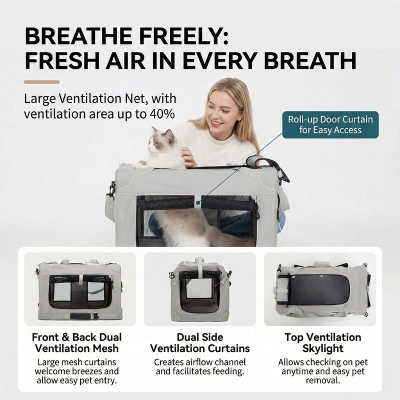 Pet Carrier Soft Crate Dog Cat Portable Foldable | Pets Gear Australia
