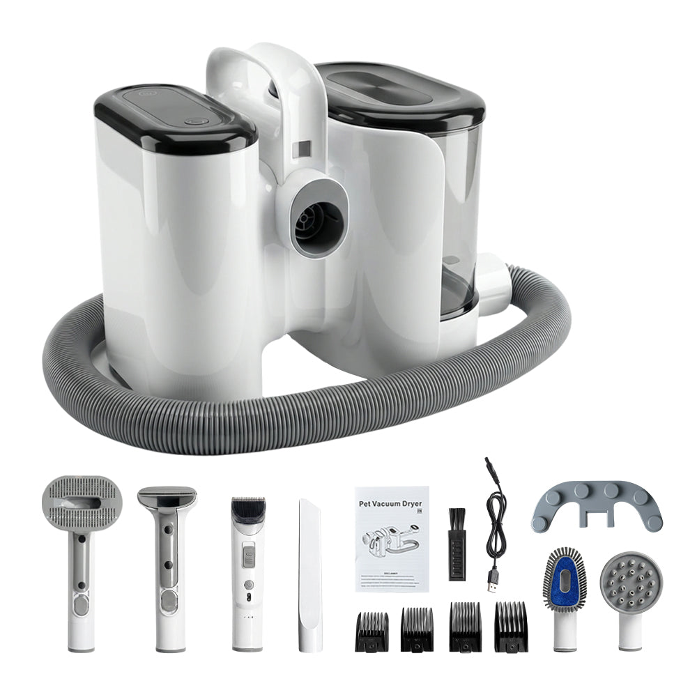 Pet vacuum dryer with attachments on a white background