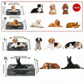 Pets Gear Orthopedic Dog Bed size chart with dogs