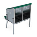 Rollaway chicken nest box with egg trays and ventilation