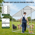 Walk-in dog enclosure with removable weatherproof cover and ground pegs