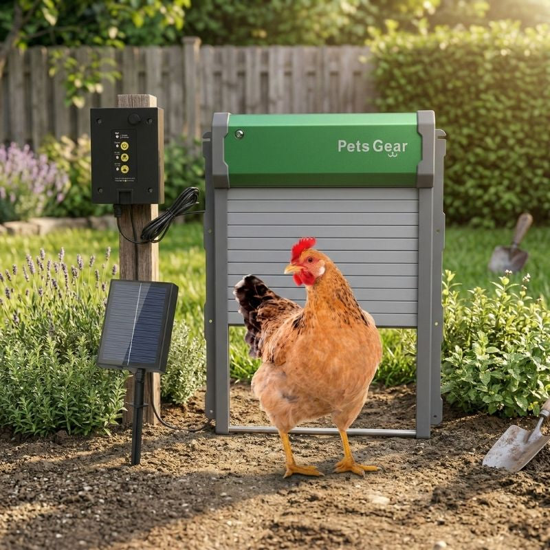 Pets Gear Automatic Chicken Coop Door Solar Powered