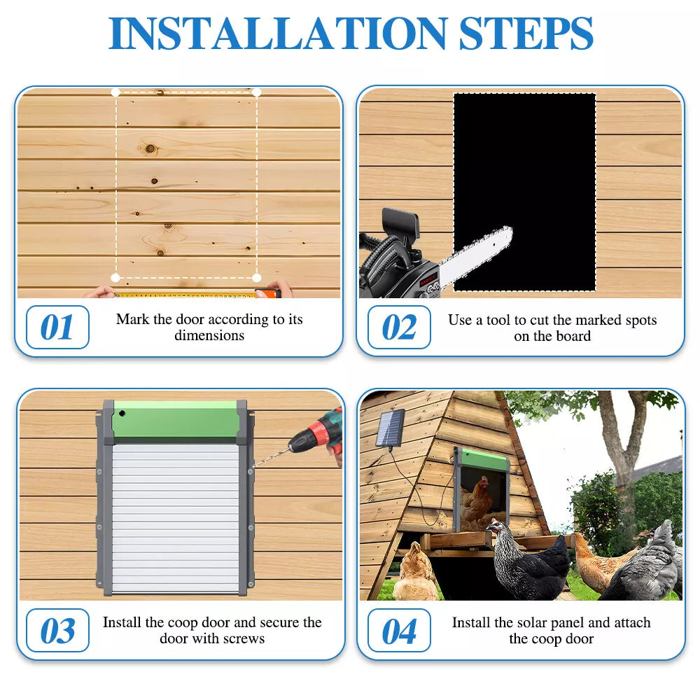 automatic chicken door installation steps