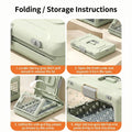 cat carrier Instructions for folding and storing a device with images and text.