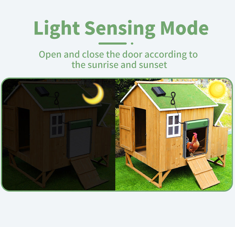 chicken coop door opener light sensing mode